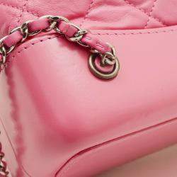 Pre Owned Chanel Gabrielle Pink Leather Chain Backpack