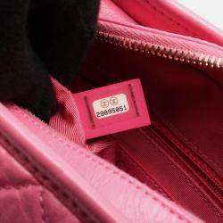Pre Owned Chanel Gabrielle Small Pink Leather Hobo Bag
