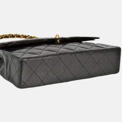 Pre Owned Chanel Paris Double Flap Black Lambskin Shoulder Bag
