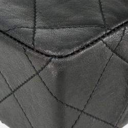 Pre Owned Chanel Paris Double Flap Black Lambskin Shoulder Bag