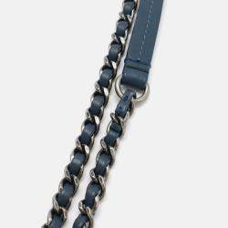 Pre Owned Chanel Cococuba Sequin Blue Leather Shoulder Bag