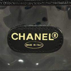 Pre Owned Chanel Vanity Black Caviar Skin Coco Mark Handbag