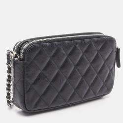 Pre Owned Chanel Matelasse Black Leather Shoulder Bag