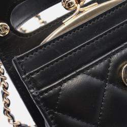 Pre Owned Chanel Matelasse Black Leather Shoulder Bag