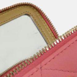 Pre Owned Chanel Pearl Crush Pink Leather Vanity Shoulder Bag