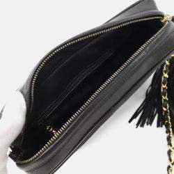 Pre Owned Chanel CC Tassle Black Leather Shoulder Bag