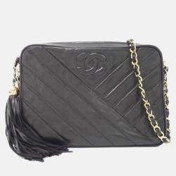 Pre Owned Chanel CC Tassle Black Leather Shoulder Bag