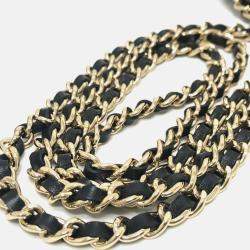Pre Owned Chanel Filigree Long Beige Caviar Leather Wallet On Chain