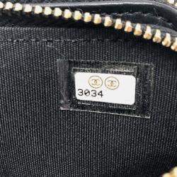 Pre Owned Chanel Filigree Long Beige Caviar Leather Wallet On Chain
