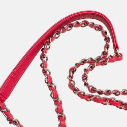 Pre Owned Chanel Pink Pile Fabric Shoulder Bag