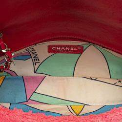 Pre Owned Chanel Pink Pile Fabric Shoulder Bag