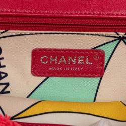 Pre Owned Chanel Pink Pile Fabric Shoulder Bag