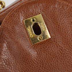 Pre Owned Chanel CC Brown Leather Backpack 