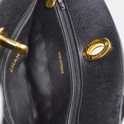 Pre Owned Chanel Black Leather Tote Bag
