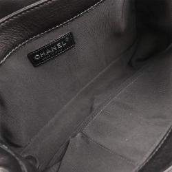 Pre Owned Chanel Boy Reverso Medium Black Leather Shoulder Bag