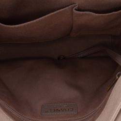 Pre Owned Chanel Brown Medium Quilted Caviar Coco Pleats Messenger Flap