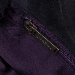 Pre Owned Chanel Purple Mini Suede Studded Fringe Tote