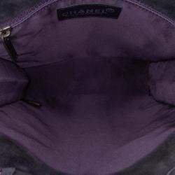 Pre Owned Chanel Purple Mini Suede Studded Fringe Tote