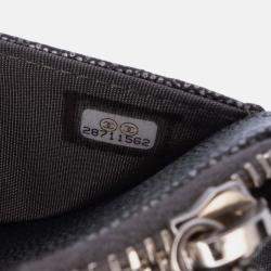 Pre Owned Chanel Black Quilted Metallic Caviar Golden Class Wallet On Chain