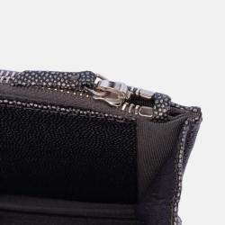 Pre Owned Chanel Black Quilted Metallic Caviar Golden Class Wallet On Chain
