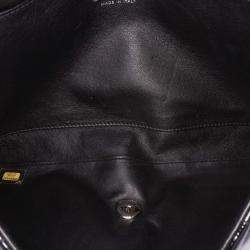 Pre Owned Chanel Black CC Quilted Patent Clutch With Chain