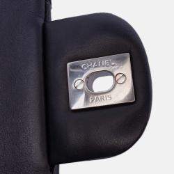 Pre Owned Chanel Black CC Quilted Patent Clutch With Chain