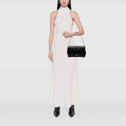 Pre Owned Chanel Black CC Quilted Patent Clutch With Chain