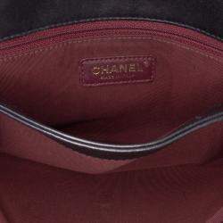 Pre Owned Chanel Black Quilted Lambskin Retro Label Shoulder Bag
