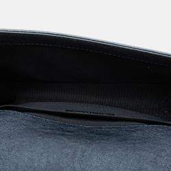 Pre Owned Chanel Blue Old Medium Quilted Lambskin Boy Flap