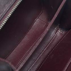 Pre Owned Chanel Burgundy Quilted Caviar Leather Small CC Filigree Vanity Case Bag