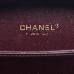 Pre Owned Chanel Burgundy Quilted Caviar Leather Small CC Filigree Vanity Case Bag