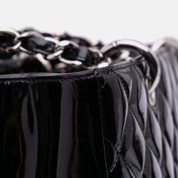 Pre Owned Chanel Black Patent Grand Shopping Tote