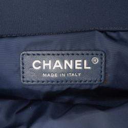 Pre Owned Chanel Blue Classic Jersey Single Flap
