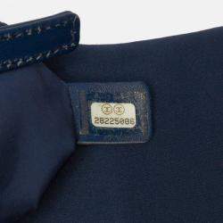 Pre Owned Chanel Blue Classic Jersey Single Flap