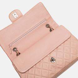 Pre Owned Chanel Pink Medium Classic Lambskin Double Flap