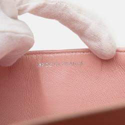 Pre Owned Chanel Pink Medium Classic Lambskin Double Flap