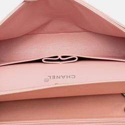 Pre Owned Chanel Pink Medium Classic Lambskin Double Flap