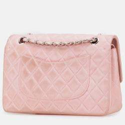 Pre Owned Chanel Pink Medium Classic Lambskin Double Flap