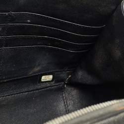 Pre Owned Chanel Grey Quilted Caviar Leather Large Filigree Vanity Bag