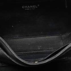 Pre Owned Chanel Grey Quilted Caviar Leather Large Filigree Vanity Bag