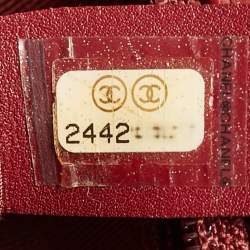 Pre Owned Chanel Red Chevron Caviar Leather New Medium Boy Flap Bag