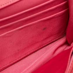 Pre Owned Chanel Red/Pink Patent and Leather CC Wallet On Chain