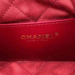 Pre Owned Chanel 22 Mini Red Calfskin Leather Shoulder Bag