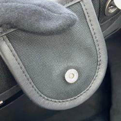 Pre Owned حقيبة شانتوت شانيل دوفيل 2واي قماش جلد سوداء/بيضاء حجم مم