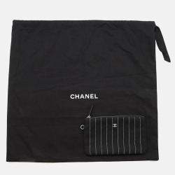 Pre Owned حقيبة شانتوت شانيل دوفيل 2واي قماش جلد سوداء/بيضاء حجم مم