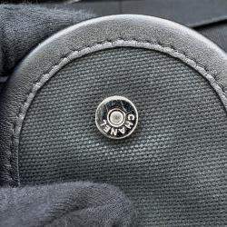 Pre Owned حقيبة شانتوت شانيل دوفيل 2واي قماش جلد سوداء/بيضاء حجم مم