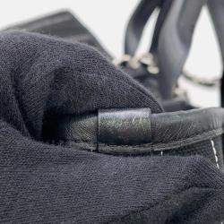Pre Owned حقيبة شانتوت شانيل دوفيل 2واي قماش جلد سوداء/بيضاء حجم مم