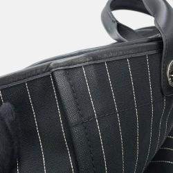 Pre Owned حقيبة شانتوت شانيل دوفيل 2واي قماش جلد سوداء/بيضاء حجم مم