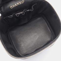 Pre Owned Chanel Coco Mark Vanity Black  Leather Grained Calfskin Handbag GHW
