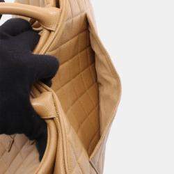 Pre Owned Chanel Coco CC Mark Matelasse Brown Calfskin Handbag GHW